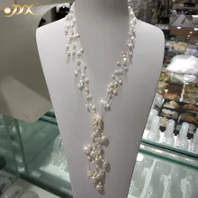 JYX элегантное натуральное ожерелье с кисточками babysbreat жемчужное ожерелье 3-10 мм Необычные Пять нитей для женщин подарок 2 цвета
