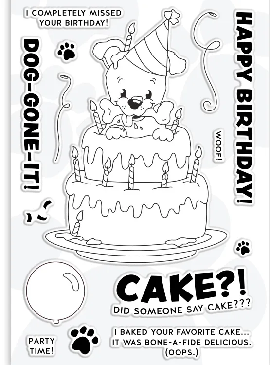 

Birthday dog Clear Stamp Or stamp for DIY Scrapbooking/Card Making/Kids Fun Decoration SuppliesA366