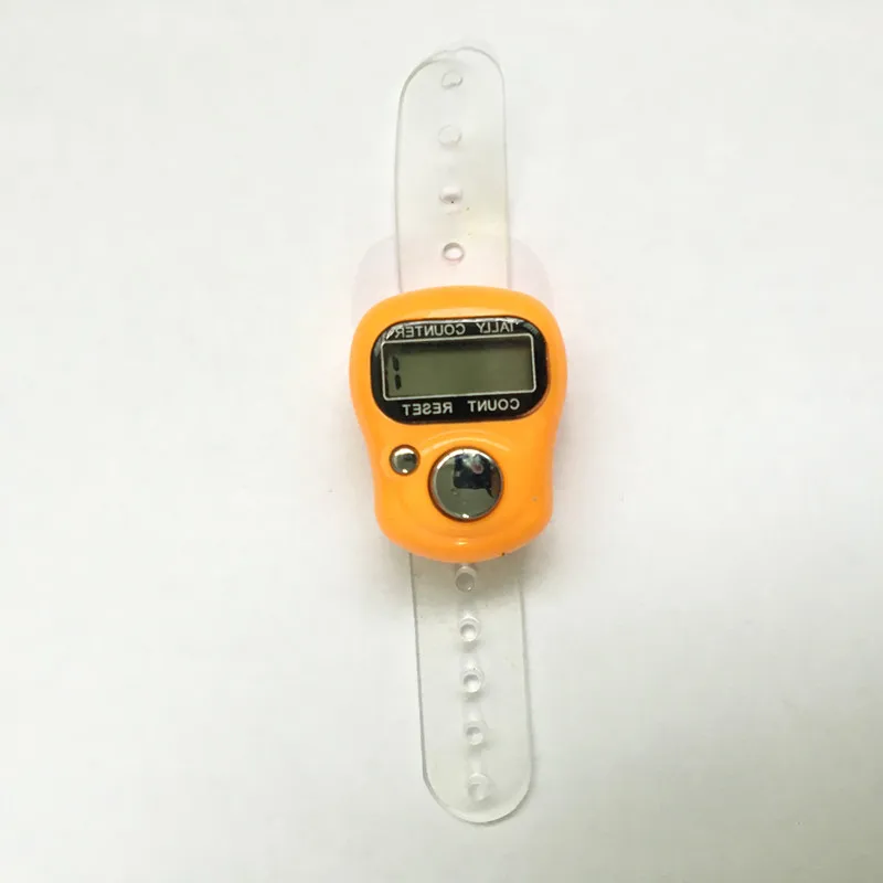 New Electronic Digital Counter Portable Hand Operated Tally LCD Screen Finger Counter 40%off - Цвет: orange