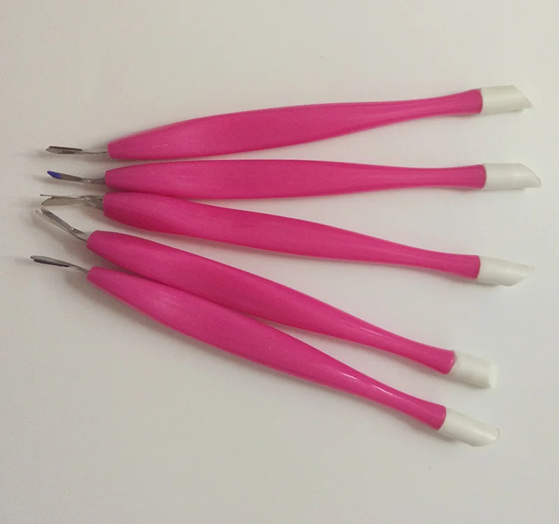 

Pro 5Pcs Hot Pink Double Side Nail Art Tool Dead Skin Fork Spoon To Push Cuticle Pusher Knife ExfoliatingClean Manicure CareTips