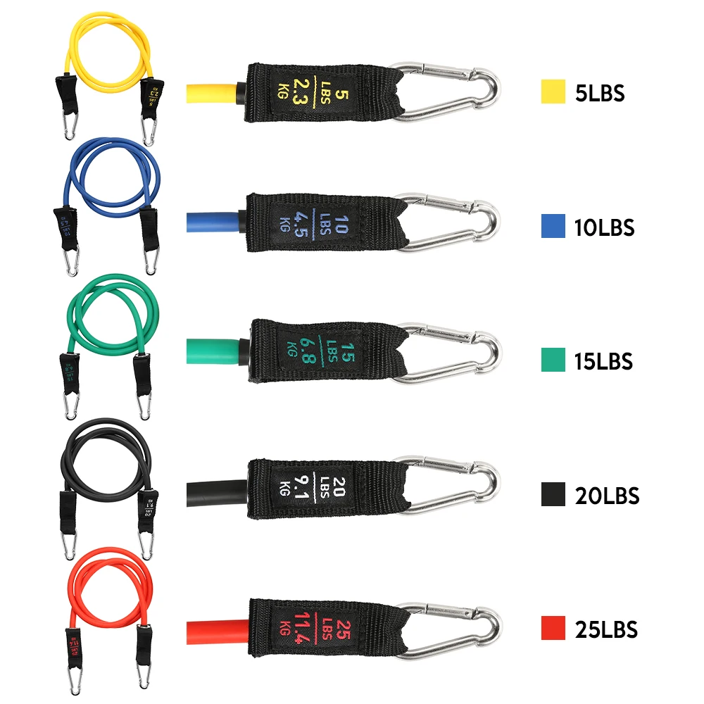 TOMSHOO 17 шт. набор эспандеров для тренировки Fintess полосы для упражнений петли полосы трубки ленты двери якоря лодыжки ремни с амортизацией