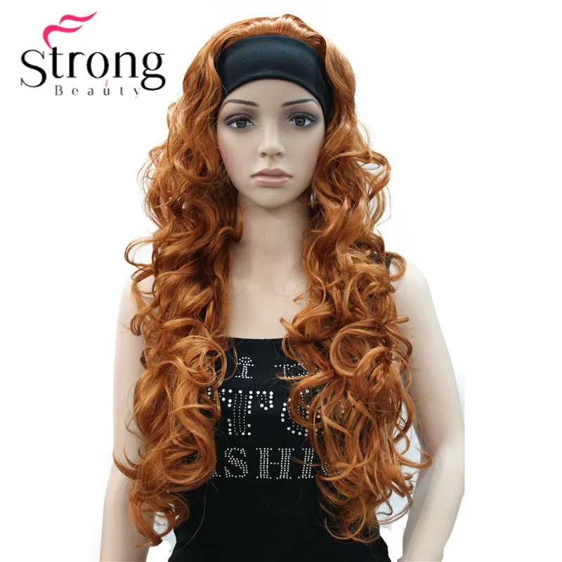 Длинные WavyBrow n синтетическая повязка парик дамы 3/4 парики с оголовьем Для женщин Полный парики выбор цвета
