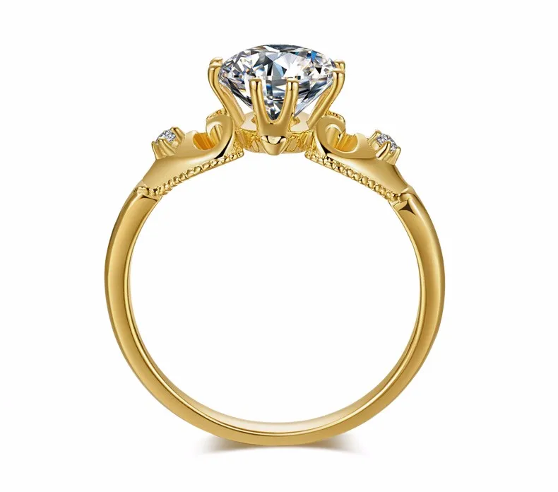 Ювелирные кольца из желтого золота 18 k, 1,0ct карат, муасаниты 0,01ct, со стразами, дизайнерский комплект для покера, обручальные кольца для женщин