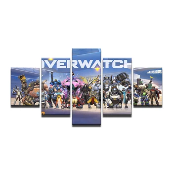 

5 Piece Canvas Painting Overwatch Game HD Posters And Prints Modern Canvas Picture For Living Room Home Decor Wall Art