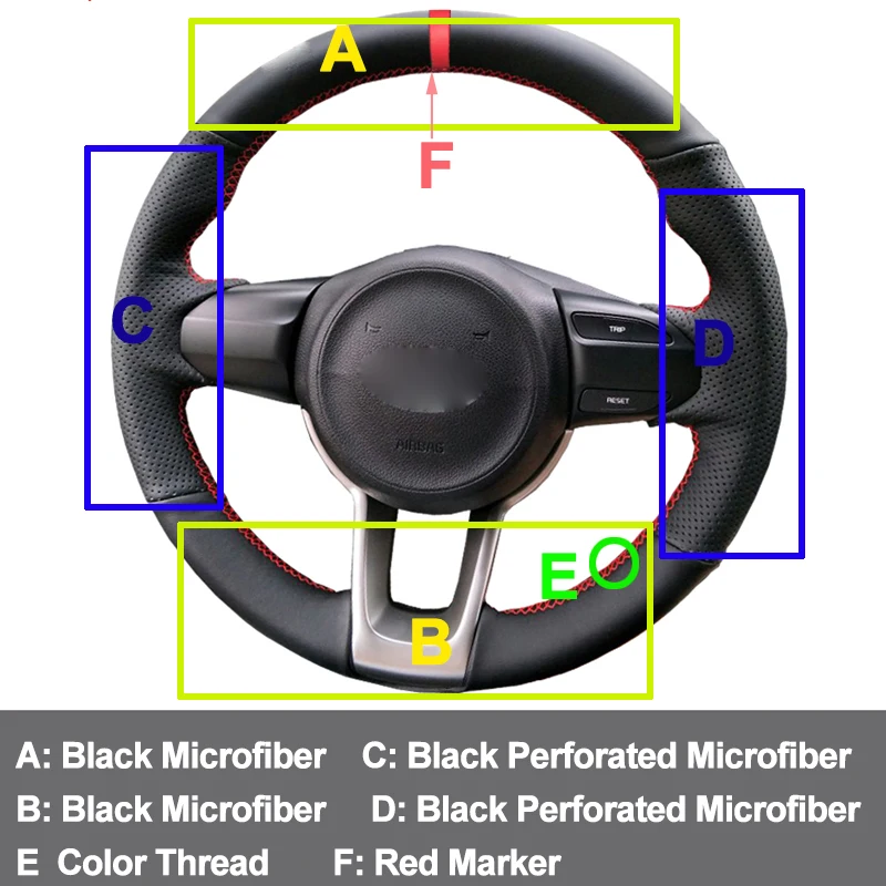 Ручное шитье чехол рулевого колеса автомобиля Volant принципиально для Kia Rio Rio5 K2 Picanto Утро