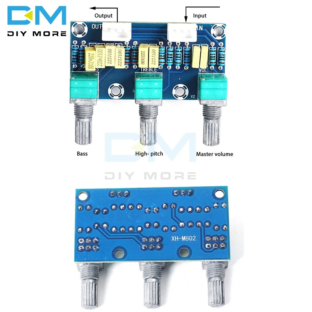 XH-M802, пассивная тональная плата, усилитель, предусилитель, силовой модуль, низкий уровень звука, регулировка, электоник, сделай сам, Электронная печатная плата