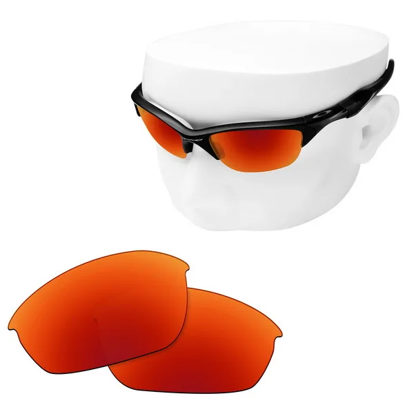 

OOWLIT Polarized Replacement Lenses of Fire Red Mirror for-Oakley Half Jacket 2.0 OO9144 Sunglasses