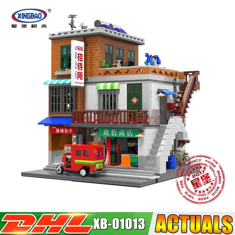 

XingBao 01013 2706 pcs Genuine Creative MOC City Series The Urban Village Set Building Blocks Bricks Educational Toys Model Gift