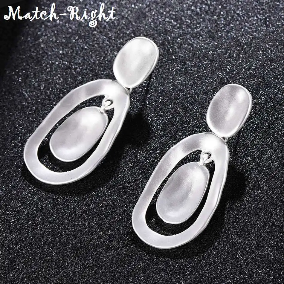 

Match-Right Trendy Earrings for Women/Geometric/Statement/Korean/Silver/Drop Earring Women Jewelry oorbellen brincos LG612
