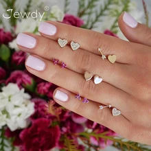 6 пар/компл. кристалл сердце со стрелой милые серьги-гвоздики для Для женщин фиолетовый камень Шарм букле D'oreille вечерние свадебные украшения Brincos