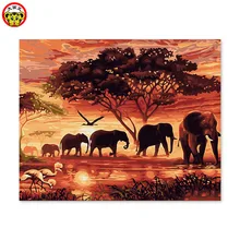 Картина по номерам художественная краска по номеру DIY украшение гостиной спальни диван фоновая живопись слон