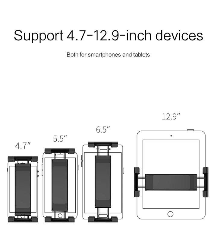 LINGCHEN Автомобильная Подставка для планшета, регулируемая подставка для телефона 4,7-12,9 дюймов, Универсальное крепление на заднее сиденье, подголовник для iPad, держатель для планшета в автомобиле