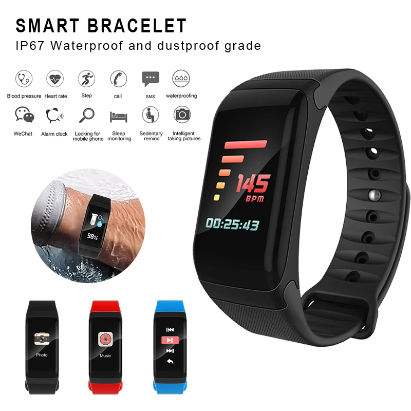 

New Smart Band Colorful Touch Screen Fitness Tracker Watchband Smart Wristband Heart Rate Blood pressure Watch Smart Bracelet