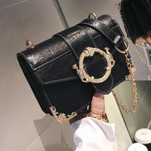 Женская квадратная сумка в стиле ретро, новинка, Высококачественная женская дизайнерская сумка из искусственной кожи, сумка через плечо на цепочке