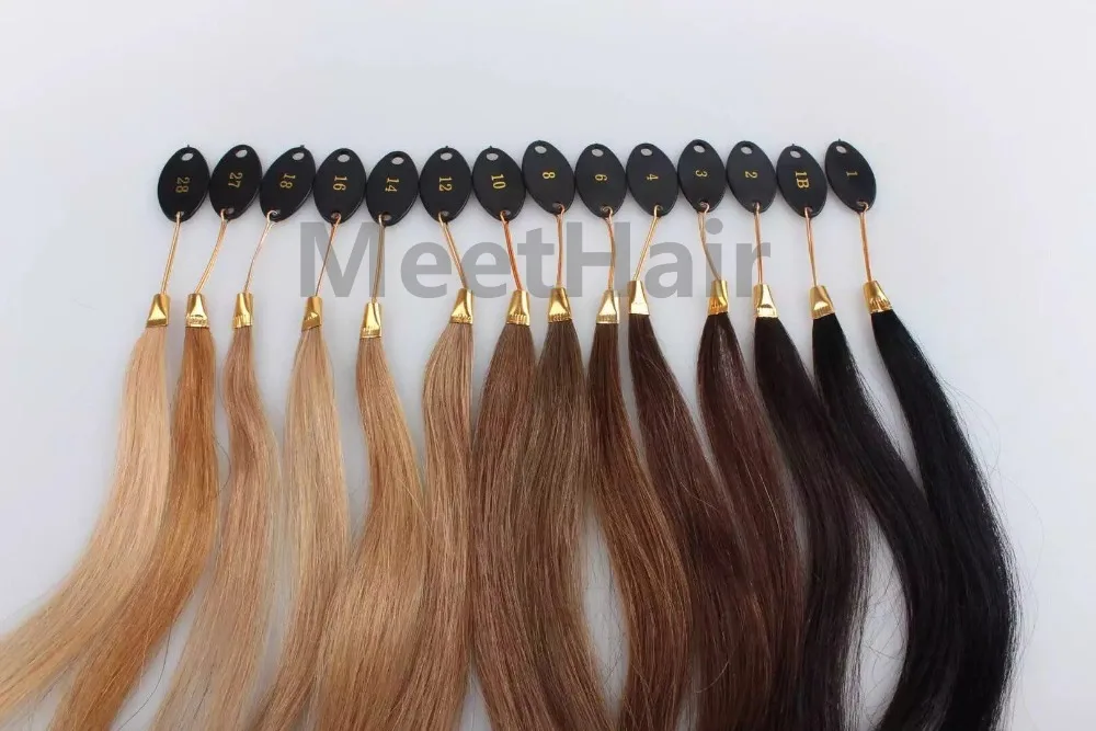 1 Piece Free Shipping 43 Colors 100% Remy Human Hair Color Chart Can be Customized Hair Extension Tools Accessories Color Rings