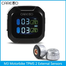 

CAREUD M3 WI Real-time Motorbike TPMS Tire Pressure Monitoring System With LCD Display Pressure Temperature Abnormal Alarming