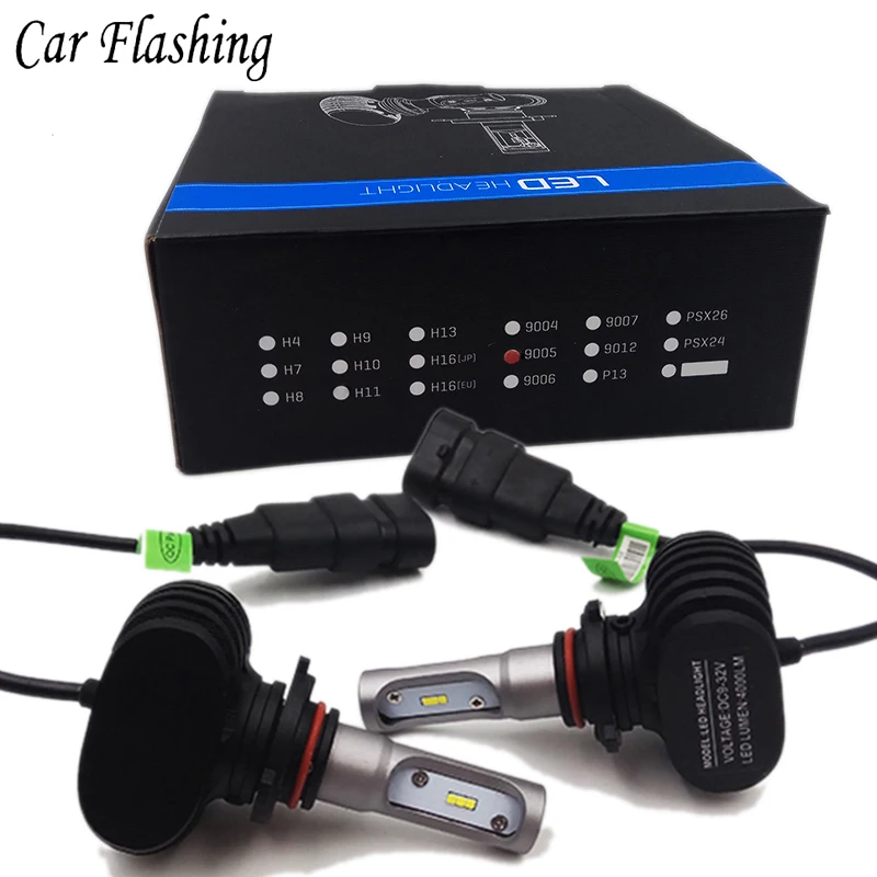 

Car Flashing 1Pair 9005 HB3 9006 HB4 H7 H4 Led H1 H11 Auto Car Headlight S1 50W 8000LM 6000K Automobile Bulb CSP Lumileds Lamp