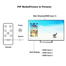 SGEYR 4K 4x1 HDMI PIP Switch 4 input 1 output 3D 4Kx2K 4 port Switcher PIP HDMI with IR Remote Control for Picture in Picture SGEYR 4K 4x1 HDMI PIP Switch 4 input 1 output 3D 4Kx2K 4 port Switcher PIP HDMI with IR Remote Control for Picture in Picture
