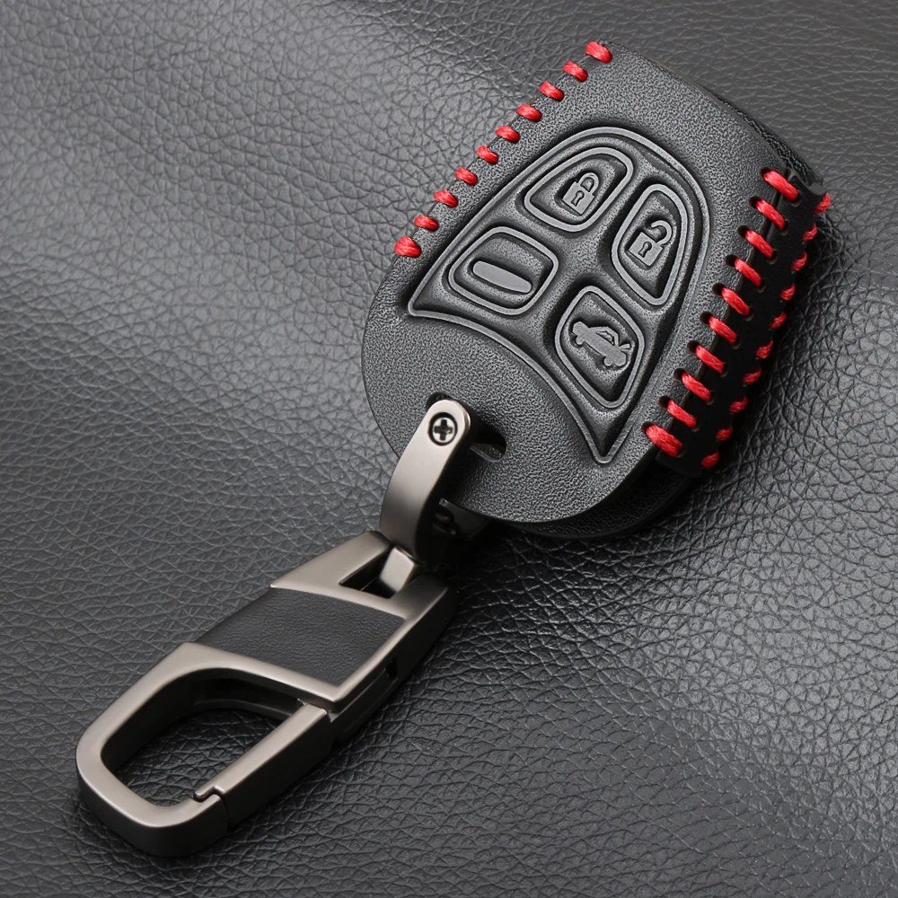 Genuine Leather Car Key Case Car Styling 4 Button Key Fob Shell Cover For SAAB 9-3 93 2003-2009 Keychain Bag key case cover key case car key shell flip key fob shell