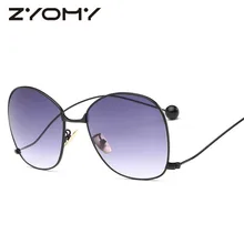 Zyomy UV400 Мужские Женские солнцезащитные очки негабаритных Gafas большая коробка Toad линзы стальные шариковые ножки брендовые дизайнерские очки Mtal Goggle