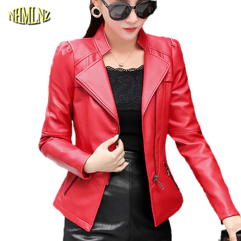 M~4XL Leather Jacket Women 2019 New Autumn Female Casual