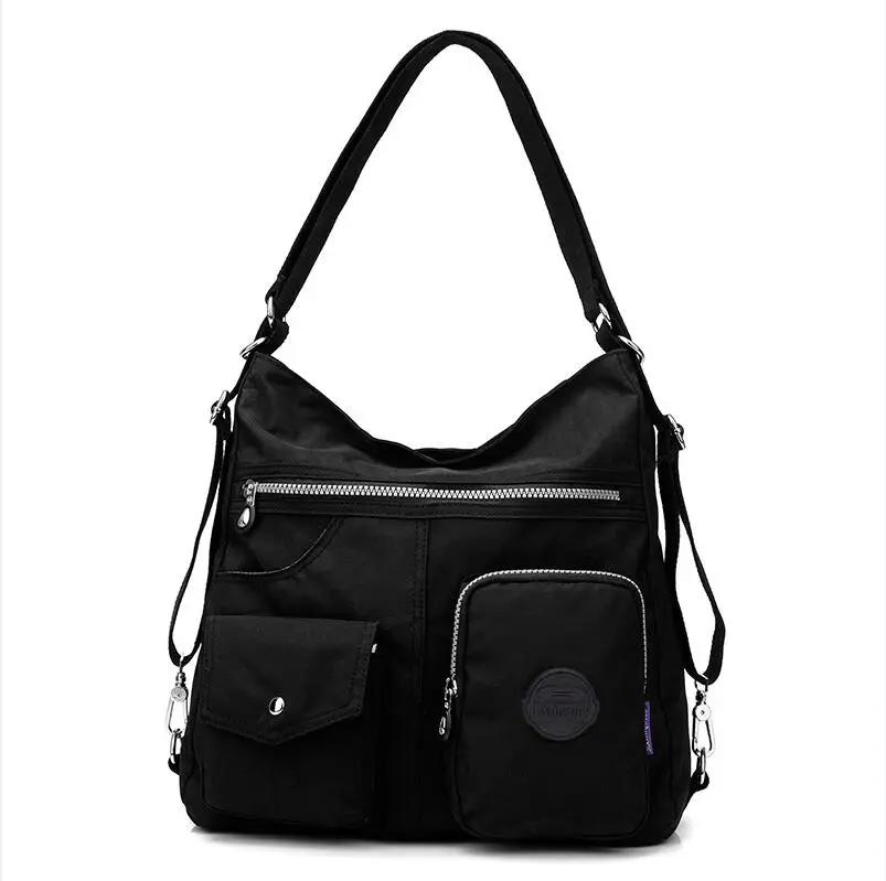 JINQIAOER, новинка, водонепроницаемая женская сумка, двойная сумка на плечо, дизайнерские сумки, высокое качество, нейлон, женская сумка, bolsas sac a основной - Цвет: Black