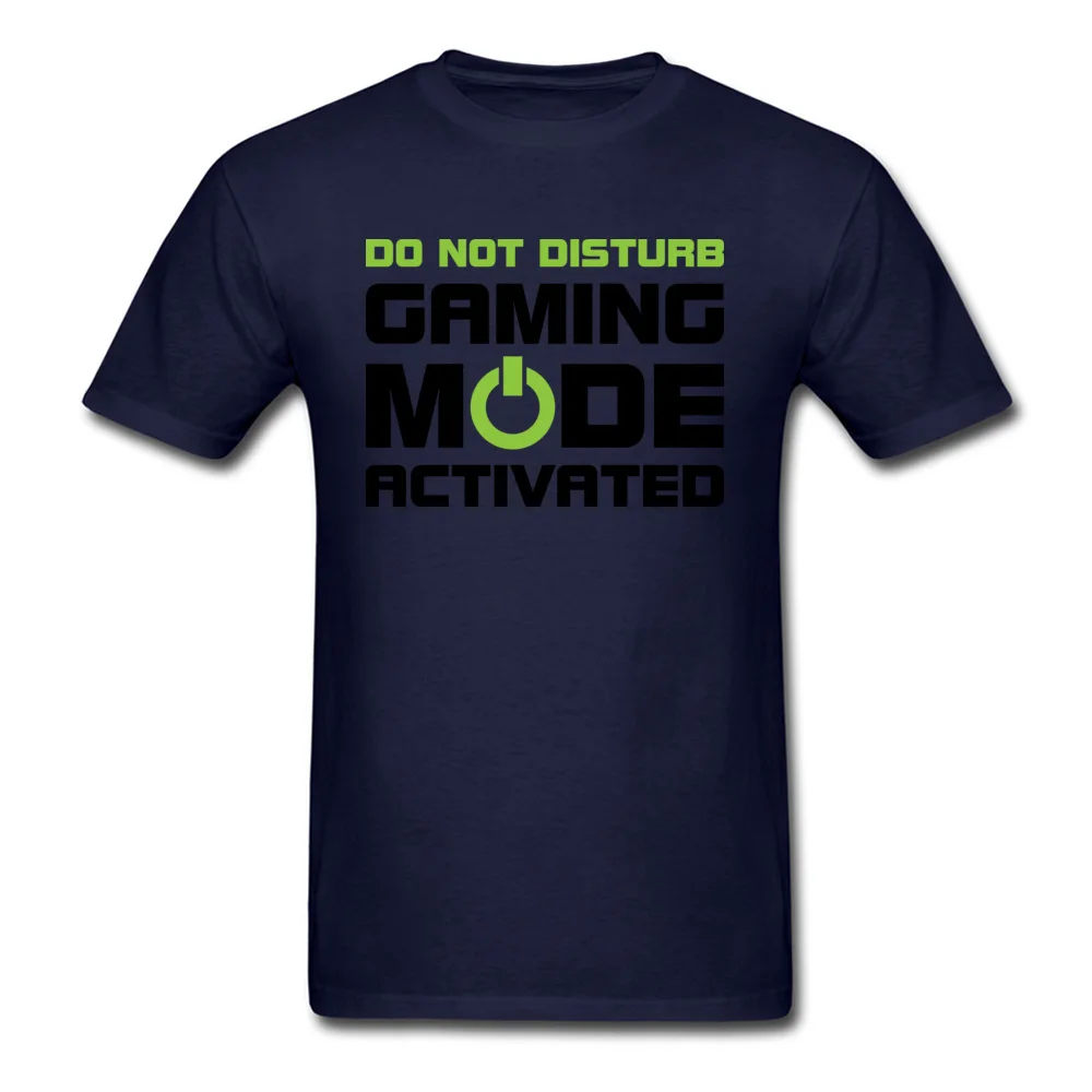 Gaming Mode Activated Funny T Shirt Short Sleeve for Men 100% Cotton Fall O-Neck T-Shirt Normal Tee Shirt Retro Gaming Mode Activated navy