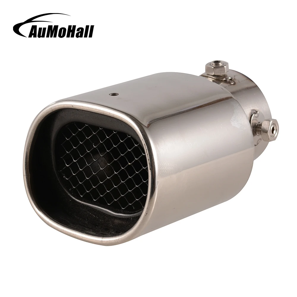 AuMoHall Stainless Steel Car Exhaust End Pipes Silver Universal Fit