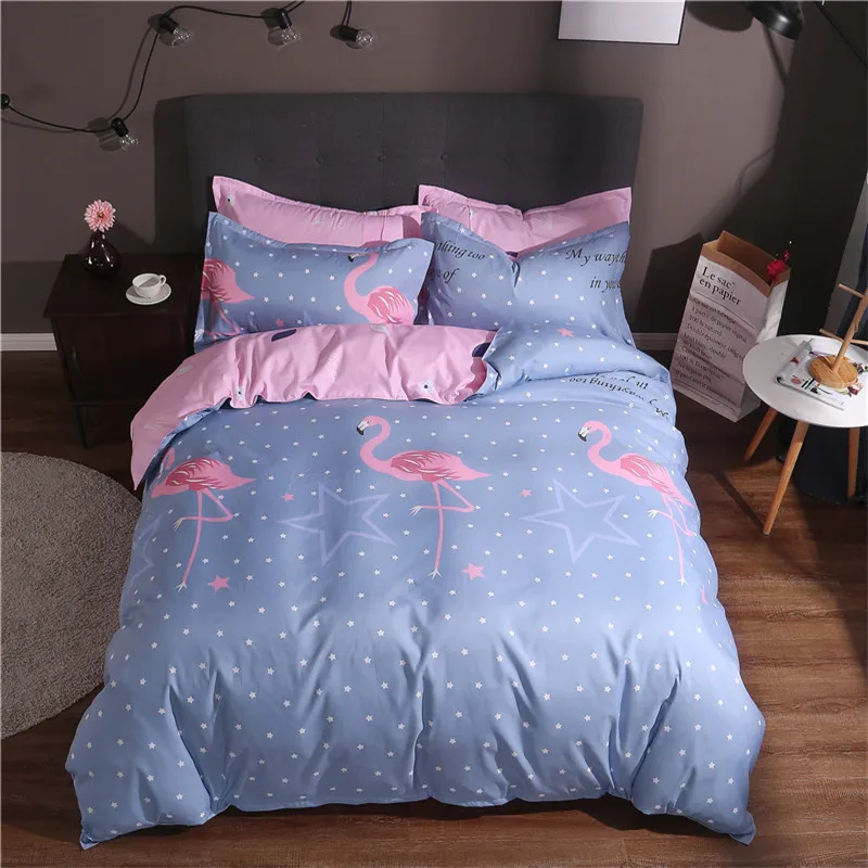 

Red Flamingo Pattern Bedding Set Home Textile Duvet Cover Bed Linen Sheet Soft Comfortable 4Pcs King Queen Full Twin Size Warm