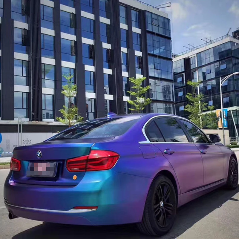 US $255.55 ORINO 152x20m Matte Magic Diamond Chameleon Purple Blue Wrap Vinyl Film Car Chameleon Wrap Sticker Air Bubble Free