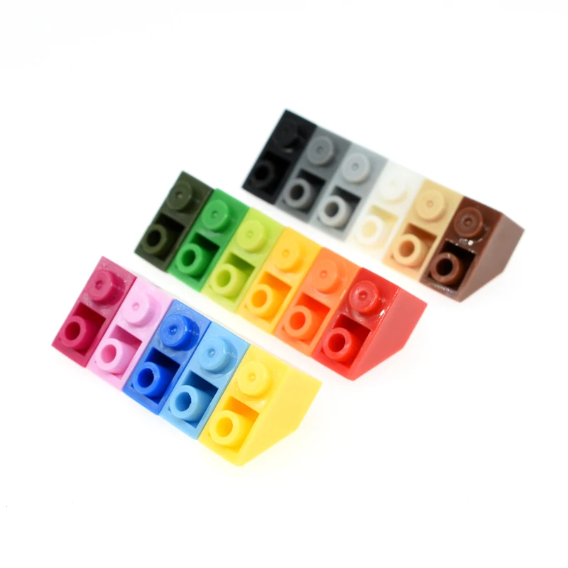 

100pcs/lot Light gray & Dark gray Inverted Slope Bricks 2X1 fit with 3665 Building Blocks Action Figure children gifts