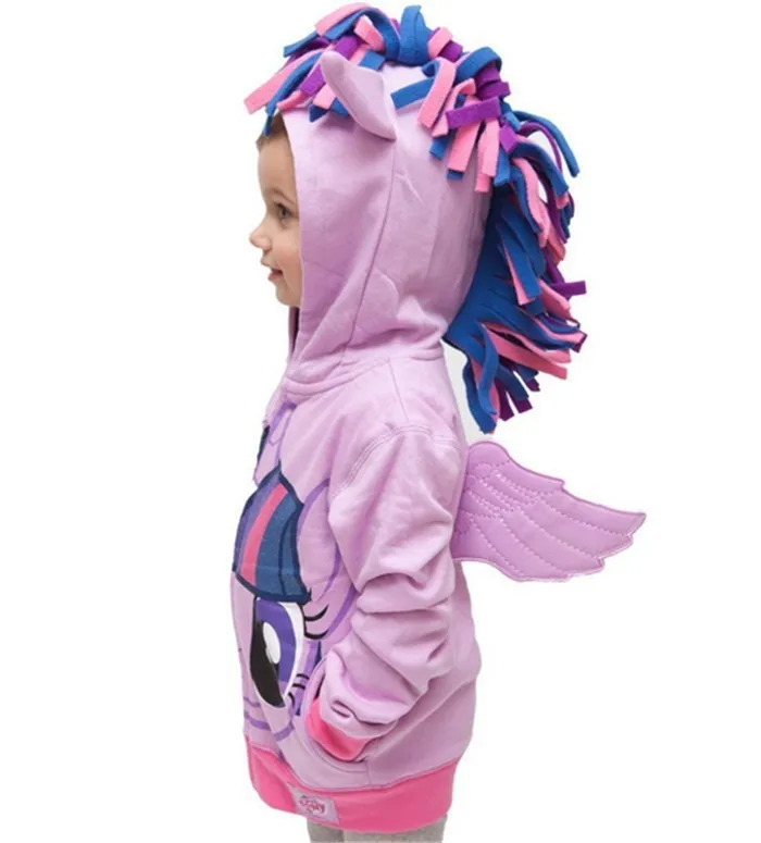 Little Pony Uincorn Girl Hoodies Sweatshirt Spring And Autumn Cotton Coats For Girls Cotton Kids Clothes Toddler Kids Coats