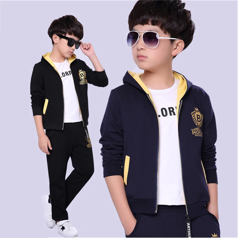 2018 Children Clothing Sets Cotton Boys' Sports Suit Big Boy Spring