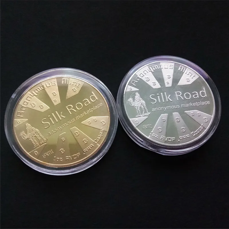 Gold/Silver New Bitcoin Gold Silk Road Silk Road Commemorative Coin Coin Art Collection Physical Gold Commemorative Coins Gifts