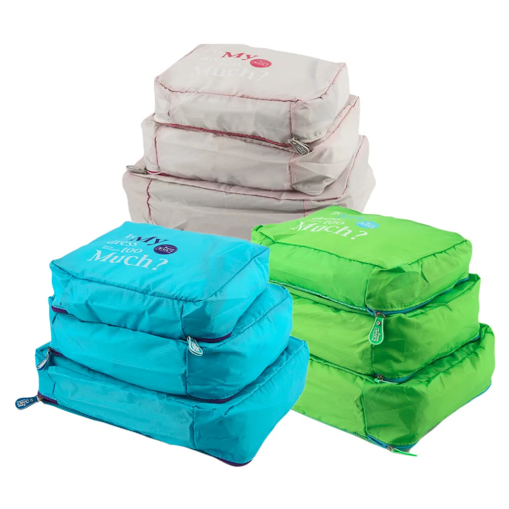 2018 Hot Sale Portable Mesh Pouch Zipper Suitcase Organizer Sets Travel