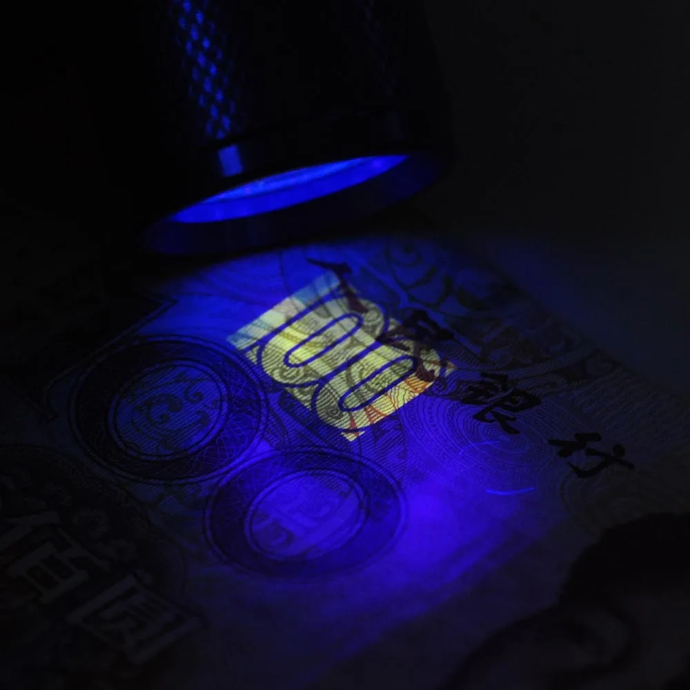 Светодиодный фонарик с УФ-подсветкой 1-светодиодный фиолетовый свет 3-mode 405nm УФ-фонарик Torchlight светодиодный фонарь масштабируемый фонарик 18650