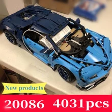 MOC Lepin 20086 4031Pcs Technic Series The 42083 Blue Chiron Racing Car Set Building Blocks Bricks Kids Toys Car Model Gifts