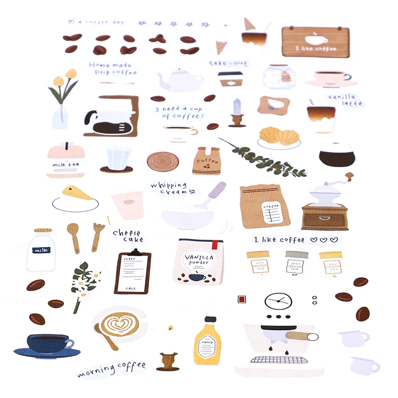 I Like Coffee Bullet Journal Sticker Scrapbook Decoration PVC Stationery DIY Stickers School Office Supply