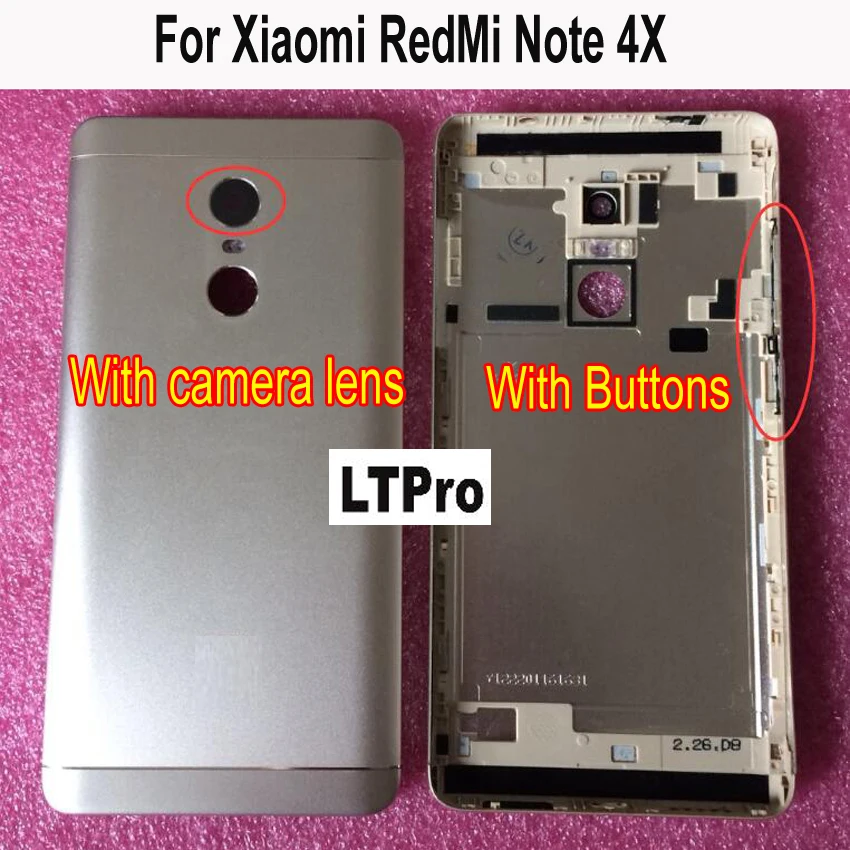 

For Xiaomi Redmi Note 4 Note4X Snapdragon 625 or MTK X20 Version Spare Parts Back Battery Cover Replacement