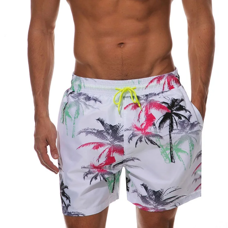 Брендовые мужские пляжные шорты для серфинга, мужские шорты для плавания, Maillot De Bain, спортивные Бермуды, одежда для плавания, мужские шорты - Цвет: Coconut tree