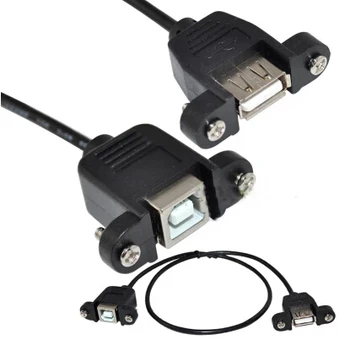 

USB 2.0 A Female to Printer Port USB B Female AF-BF Adapter Converter JACK Panel Mount Cable Cord + Screws 50cm