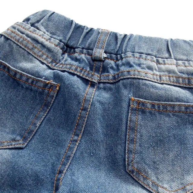 2-7 Y Children Girls Fashion Children Girls Denim Jeans Butterfly Pattern Baby Kids Cartoon Hole Pants 6