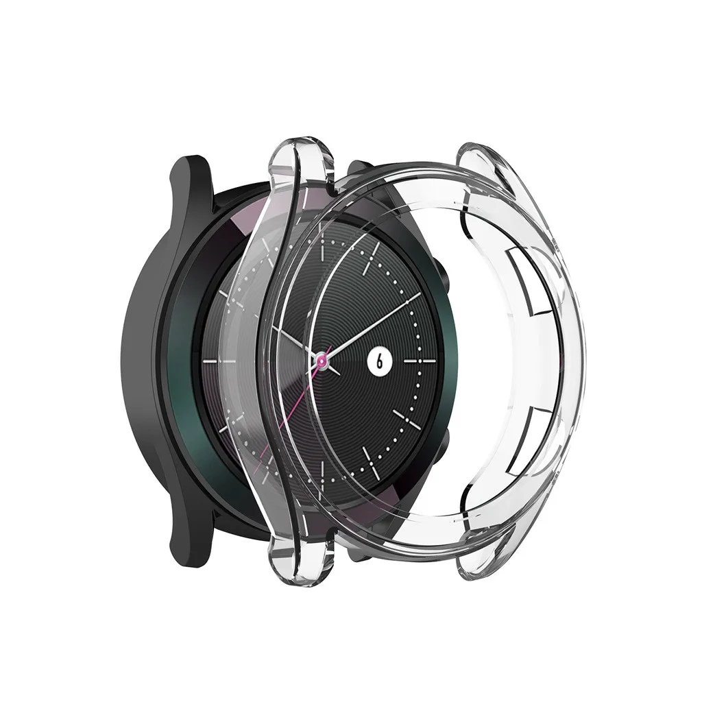 E Прозрачный тонкий ТПУ защитный бампер корпус для часов чехол для huawei Watch GT 42 мм Смарт-часы аксессуары браслет - Цвет: E