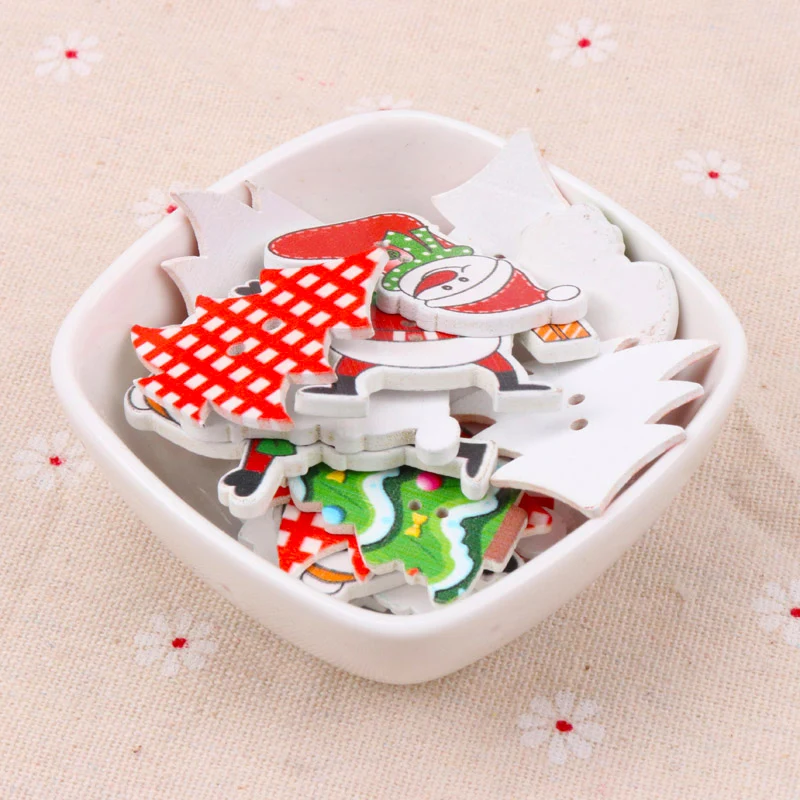 

Mix Wooden Christmas Series Pattern Scrapbooking Buttons Handmade Accessory Sewing Home Decoration DIY 20-40mm 20pcs