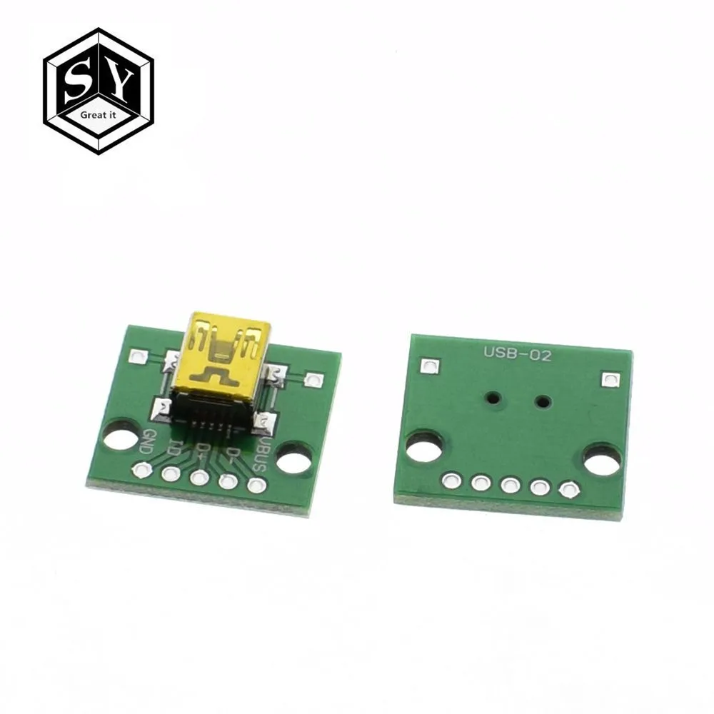 

10PCS Great IT Mini USB to DIP Adapter Converter for 2.54mm PCB Board DIY Power Supply NEW