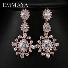 

Rongyawei New Elegant Drop Earrings Statement Tiny CZ Rhodium Color Noble Bridal Wedding Dangle Brincos Jewelry