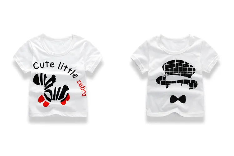 Летняя одежда для мальчиков и девочек; детская футболка с короткими рукавами; хлопковая футболка для маленьких мальчиков; топы в полоску с принтом для девочек; футболка; одежда для детей