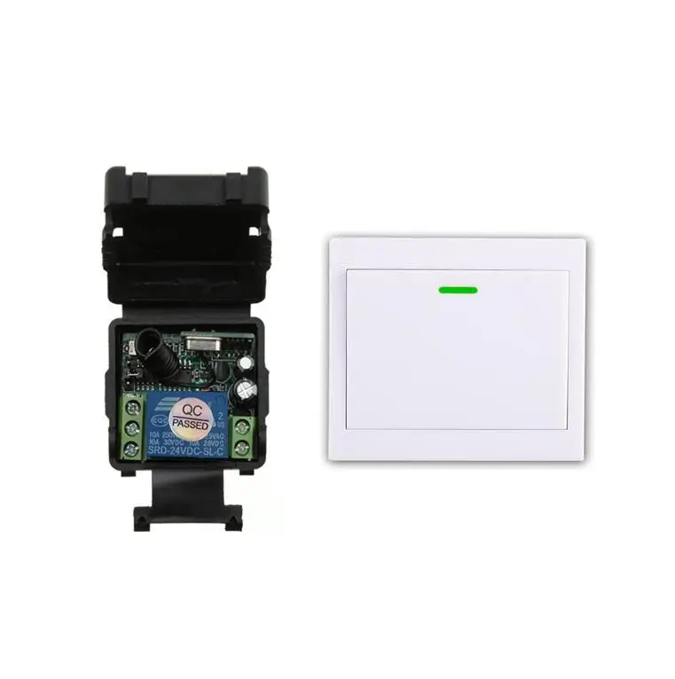 

DC 24 v 1CH mini RF wireless remote control radio switch Learning code receiver+ transmitter 433MHZ wall paste