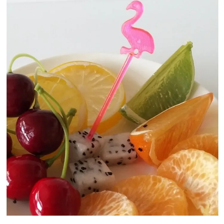 50 шт. пластиковые вилки Фламинго зуб pick Bento аксессуары многоразовые Кухня Бар детский десерт вилки посуда вечерние принадлежности