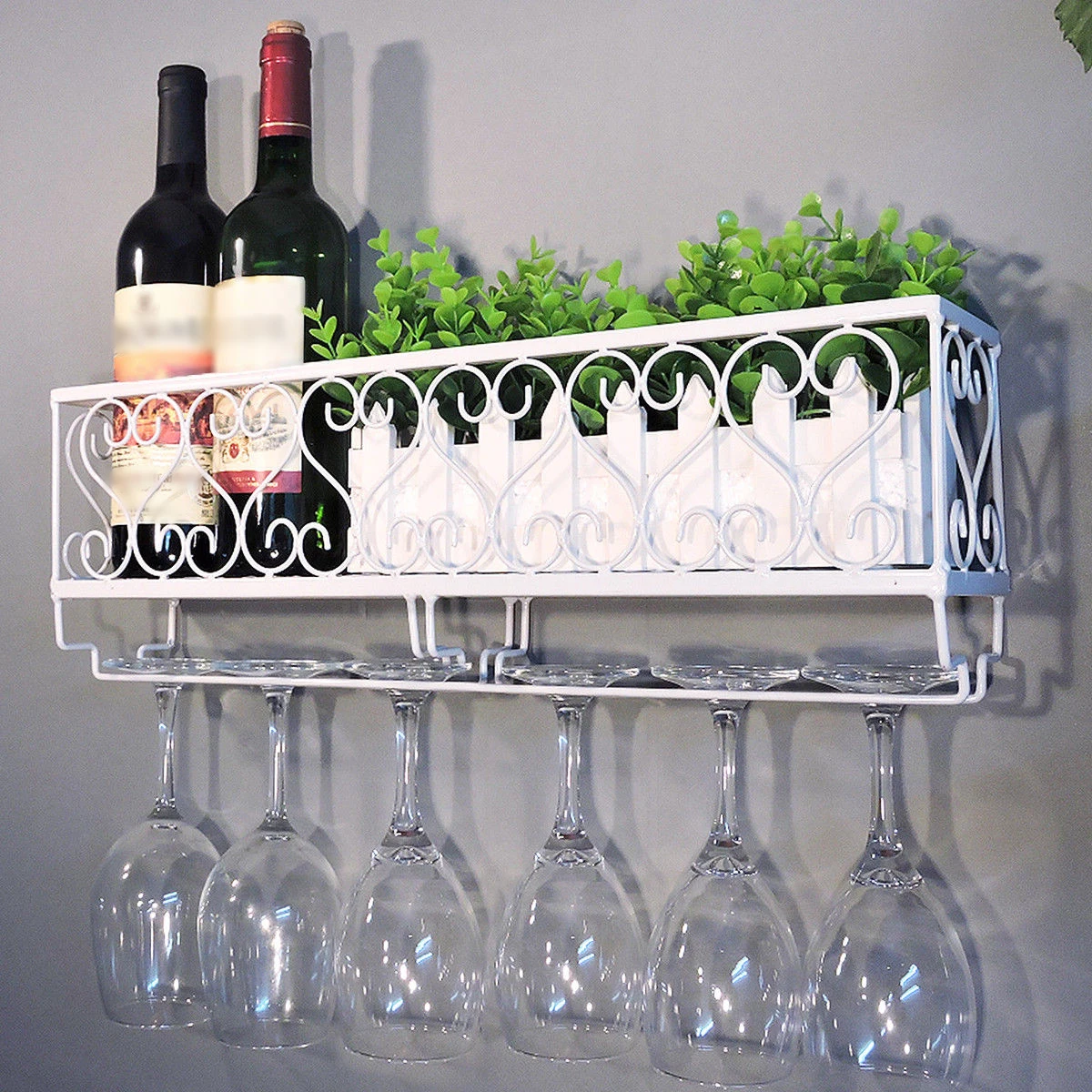 metal wall wine rack bottle holder